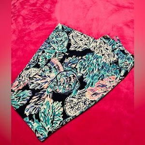 Lilly Pulitzer Malorie High Rise Stretch High Tide Navy Party In Paradise size10